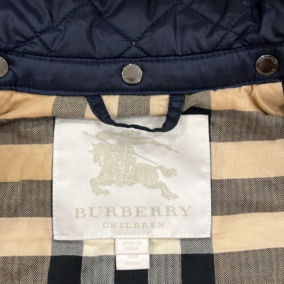 AUTHENTIC BURBERRY KIDS UNISEX JACKET REMOVABLE HOODIE 12M - Picture 7 of 11